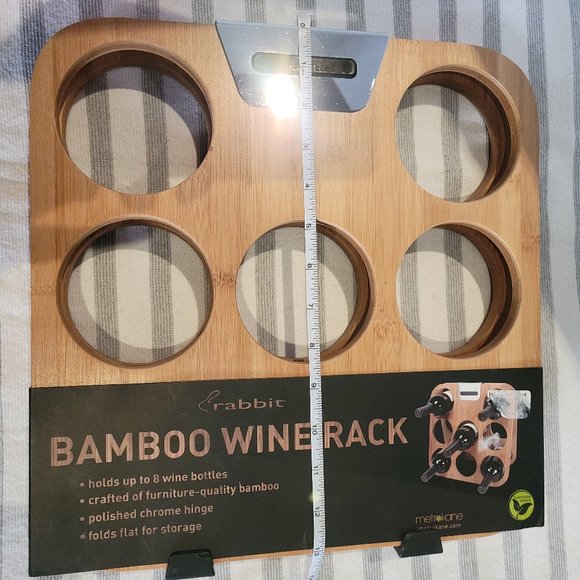 NWT Rabbit Bamboo 8 bottle wine rack - Picture 11 of 11